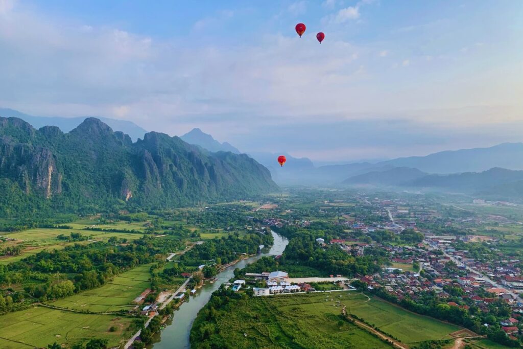 Hot air balloons in the sky