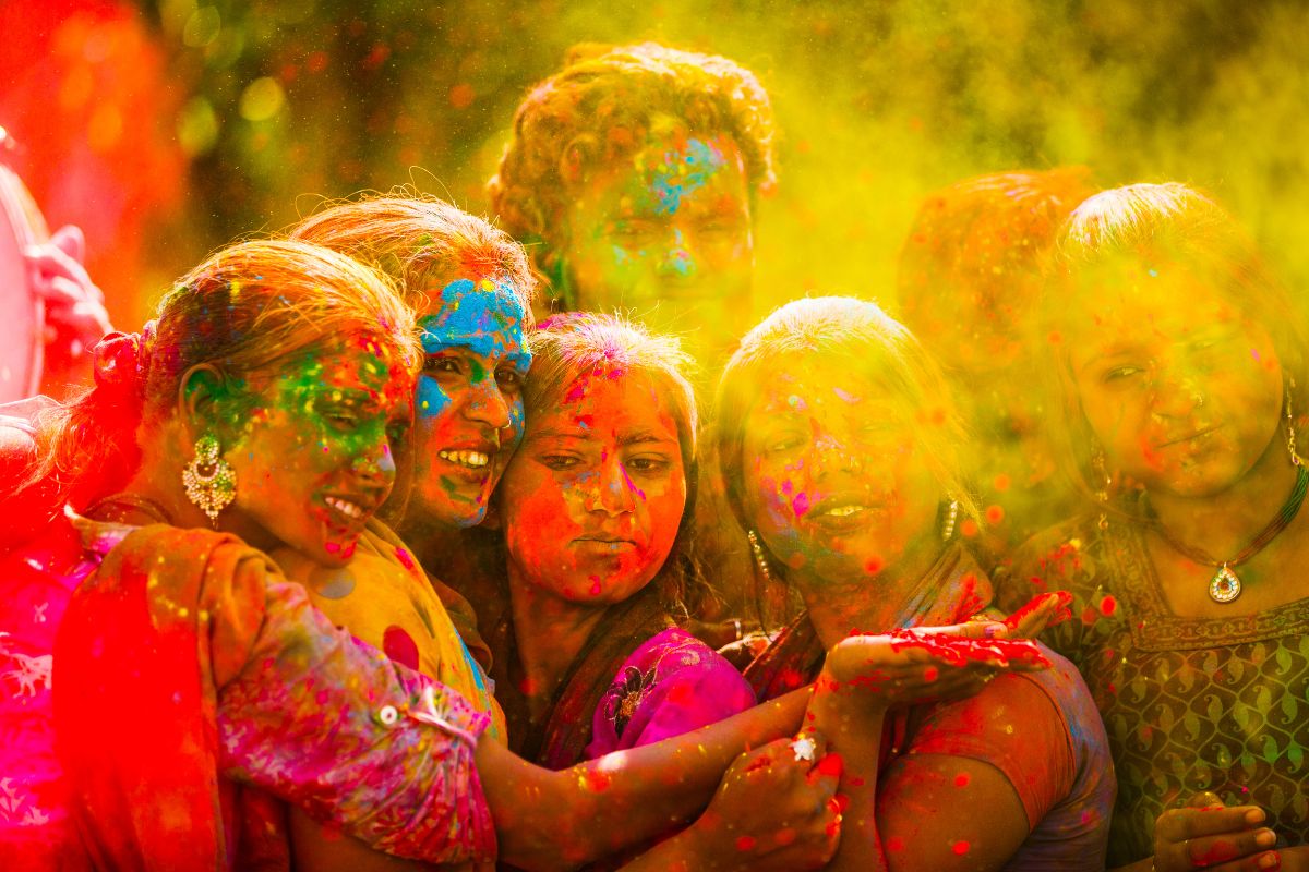 people with different colors of pain on them