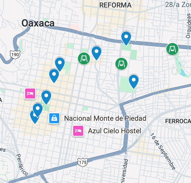 Oaxaca, Mexico Map