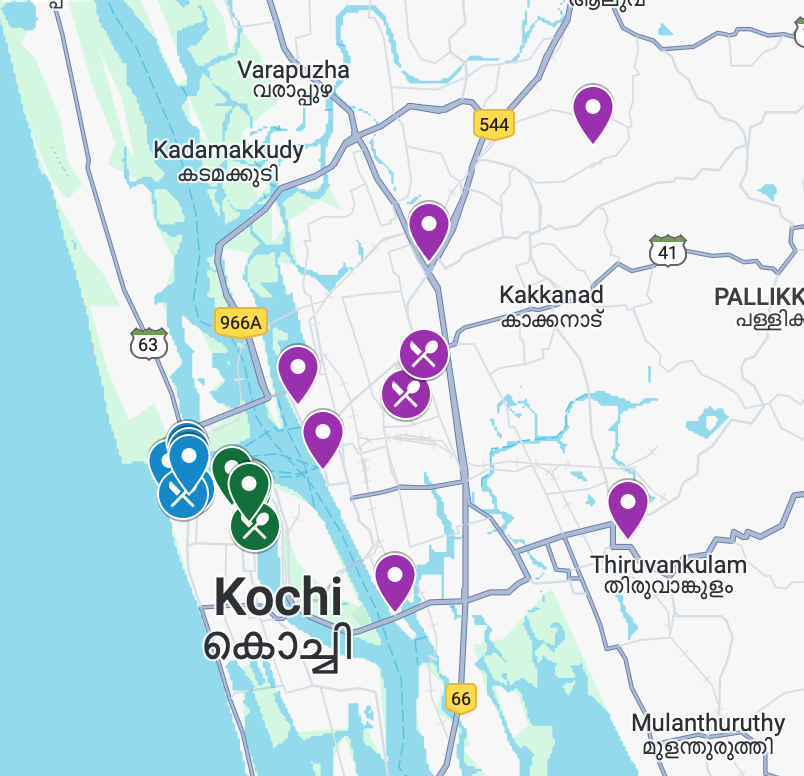 Kochi, India Map