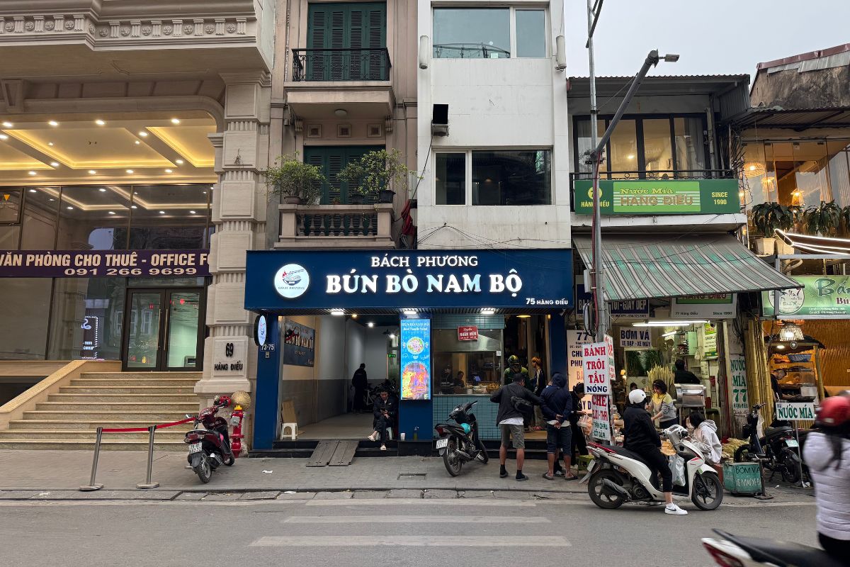 bun bo nam bo restaurant on a street
