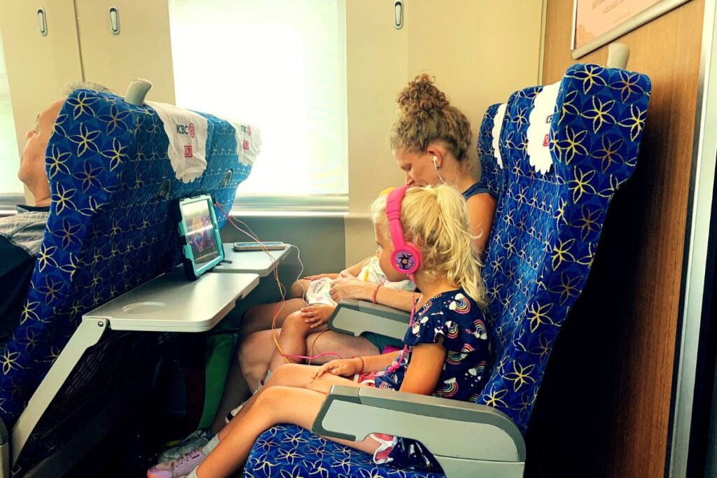 people sitting on a train