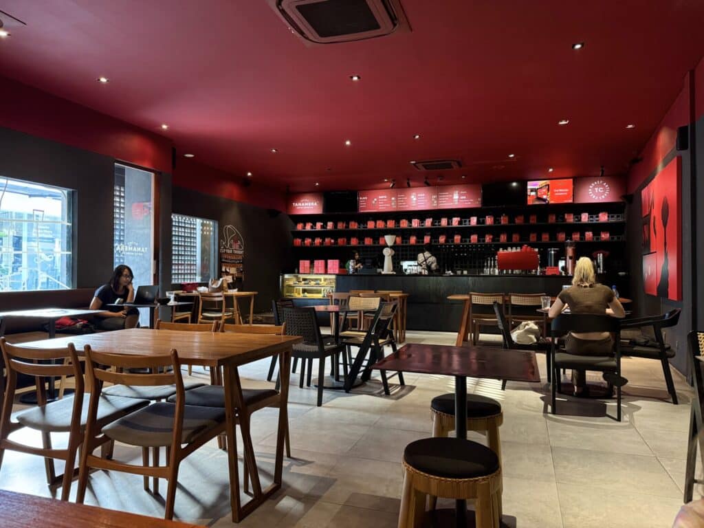 red and black interior building