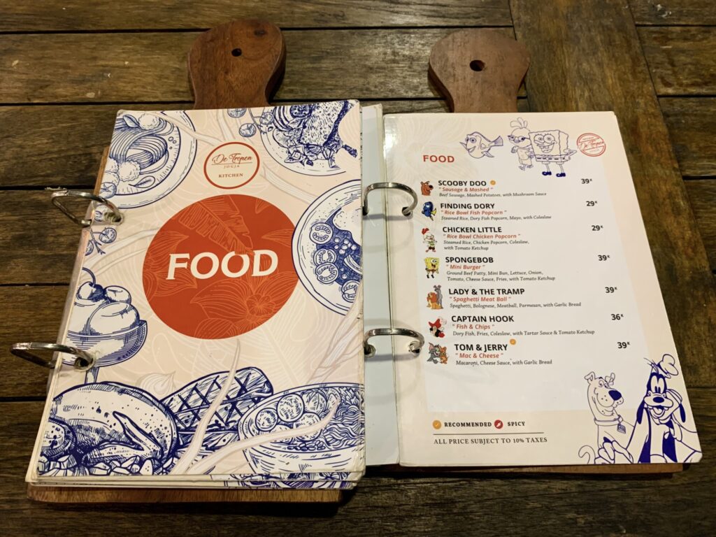 kids menu