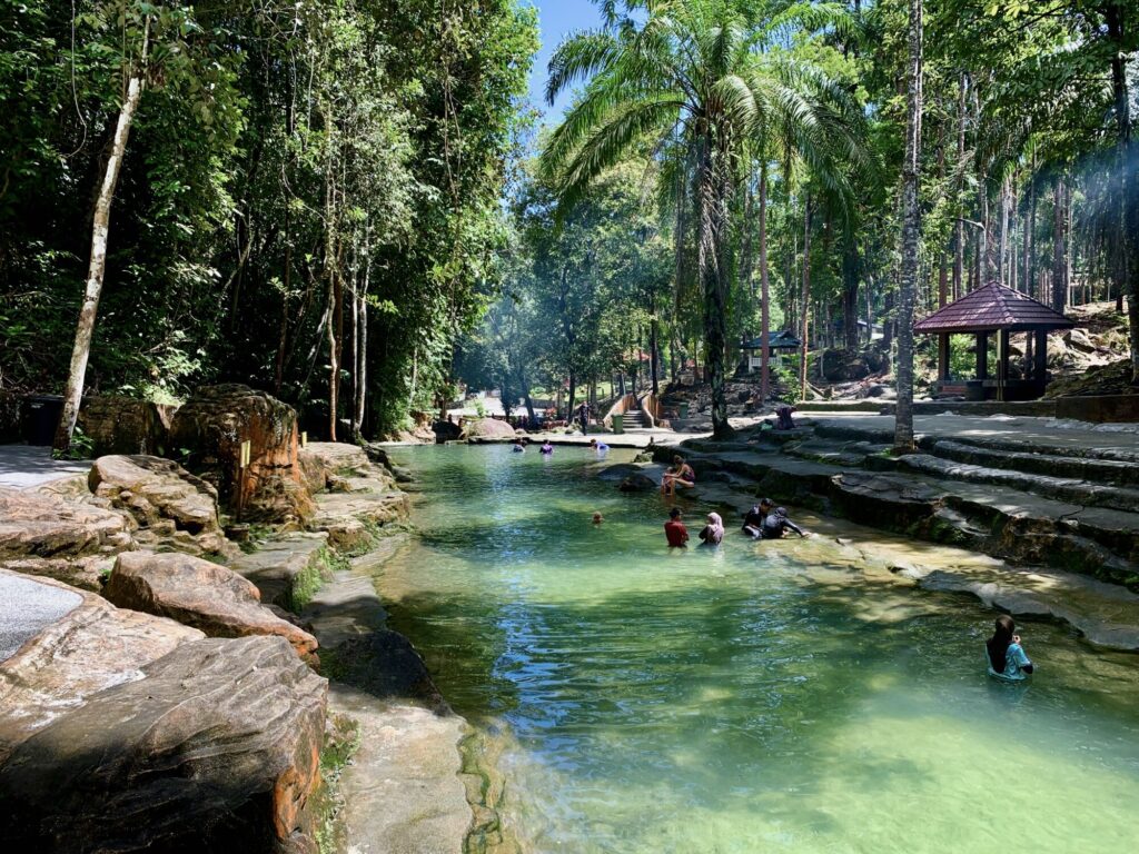 natural swimming pool in a jungle