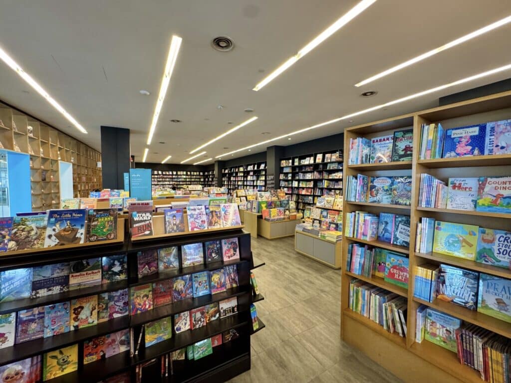picture of a bookstore with many children's books