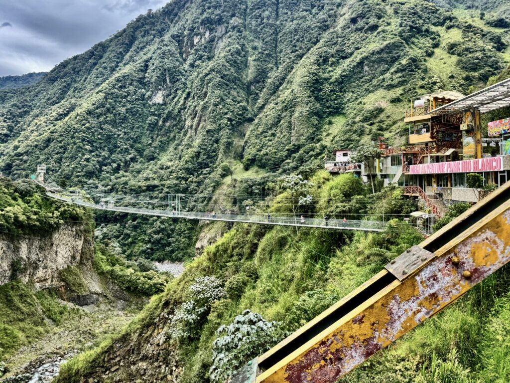 suspension bridge at an adventure park