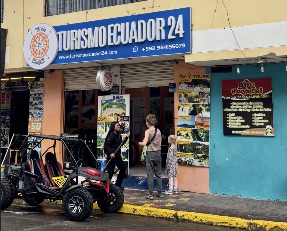 people greeting each other at a small business