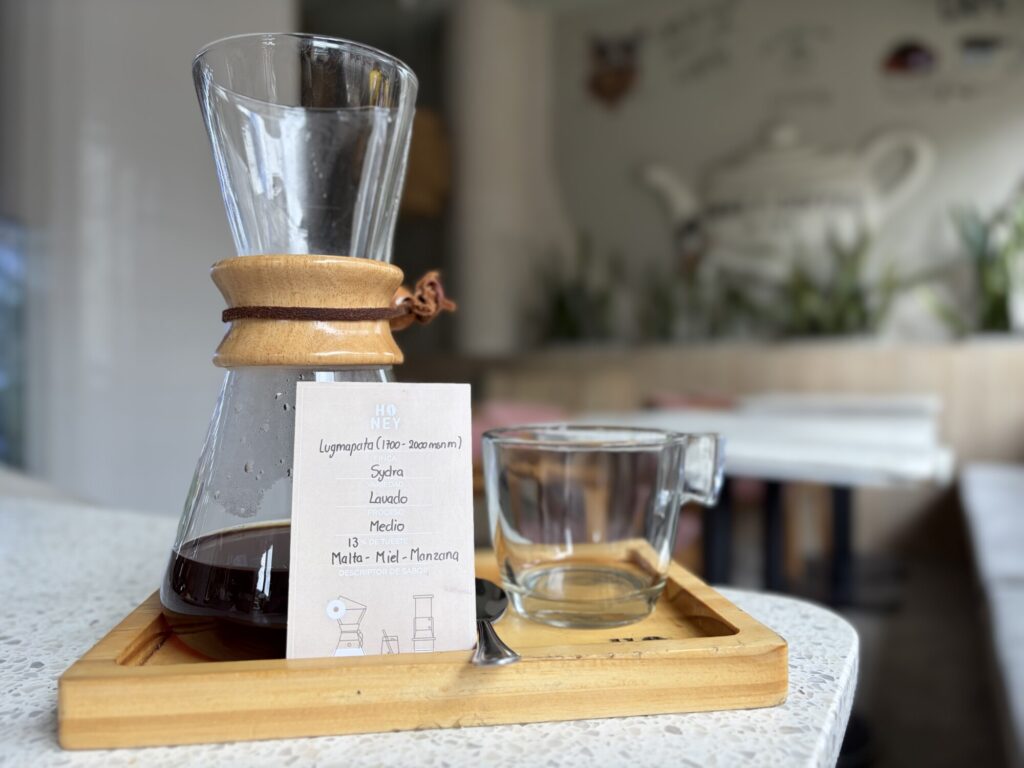 a pour over coffee set up