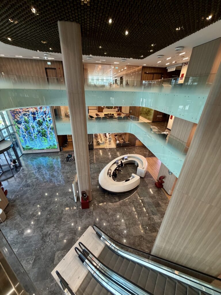 atrium and entrance of a hospital