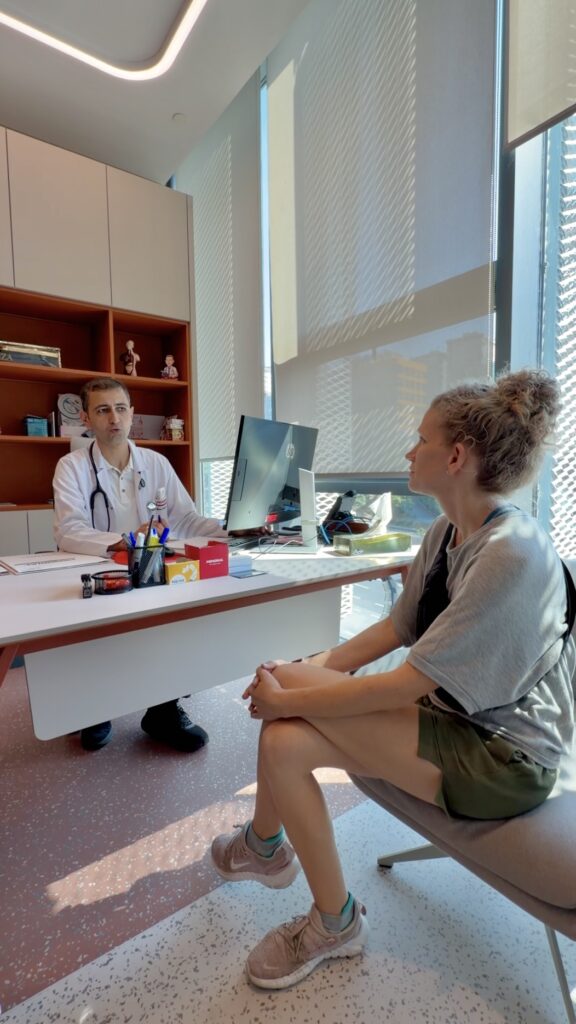 a woman an a doctor discussing results and plan